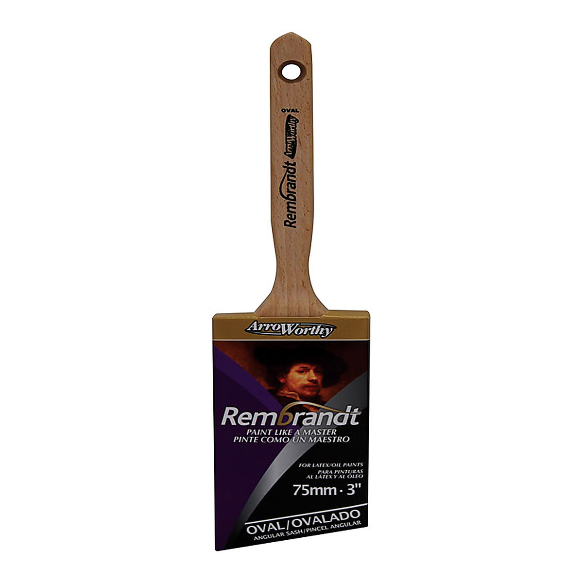 Arroworthy 64203 Rembrandt 3 in. W Semi-Oval Angle Paint Brush