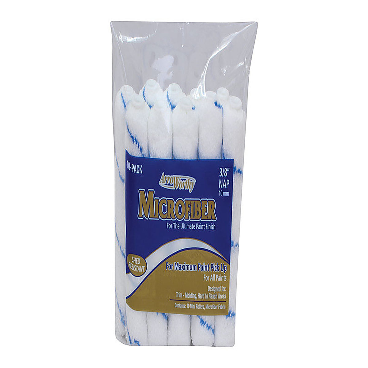 ArroWorthy - 4-MFR3CK 0400 - Microfiber 4 In. W X 3/8 In. Mini Paint Roller Cover 10 Pack