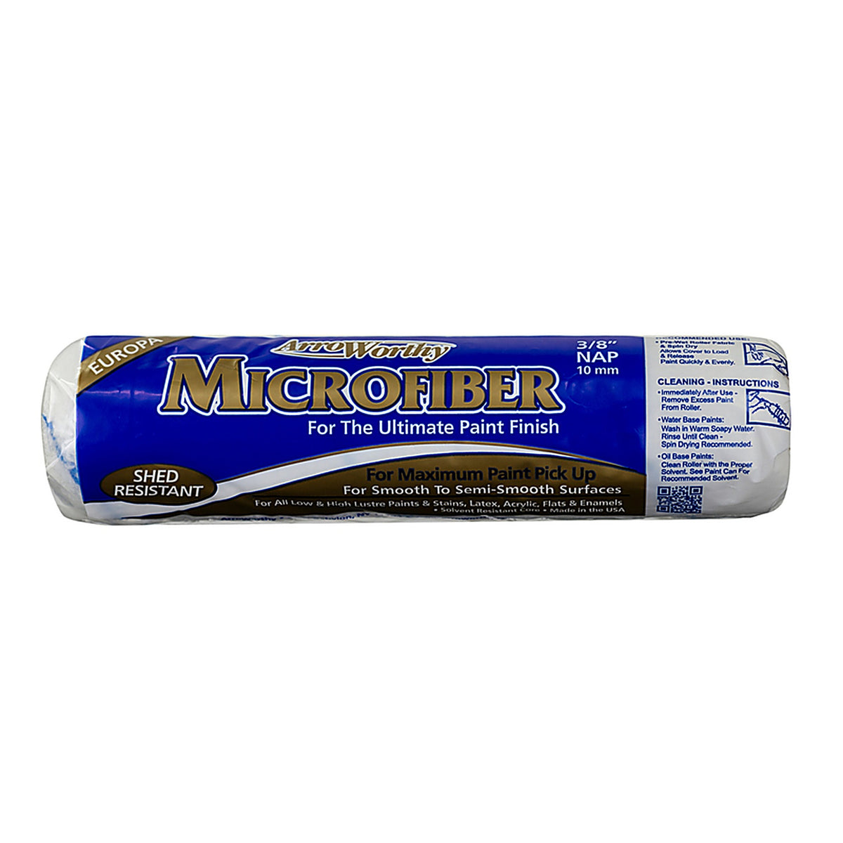 Arroworthy 9MFR3 Pro-Line Microfiber 9 in. W x 3/8 in. Paint Roller Cover 1/Pack