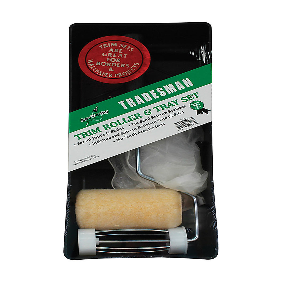 ArroWorthy - 4SS-P - Tradesman Plastic 4 In. W X 9 In. L Disposable Trim Roller and Tray Set
