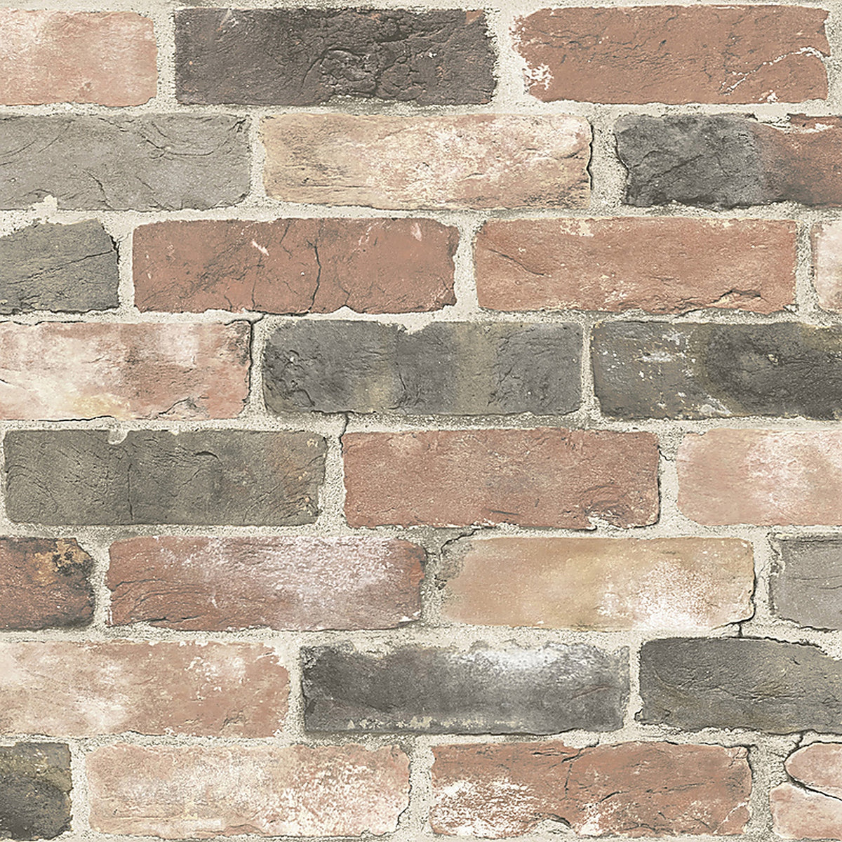 NuWallpaper - NU2064 - 20.5 In. W X 216 In. L Newport Reclaimed Brick Peel and Stick Wallpaper