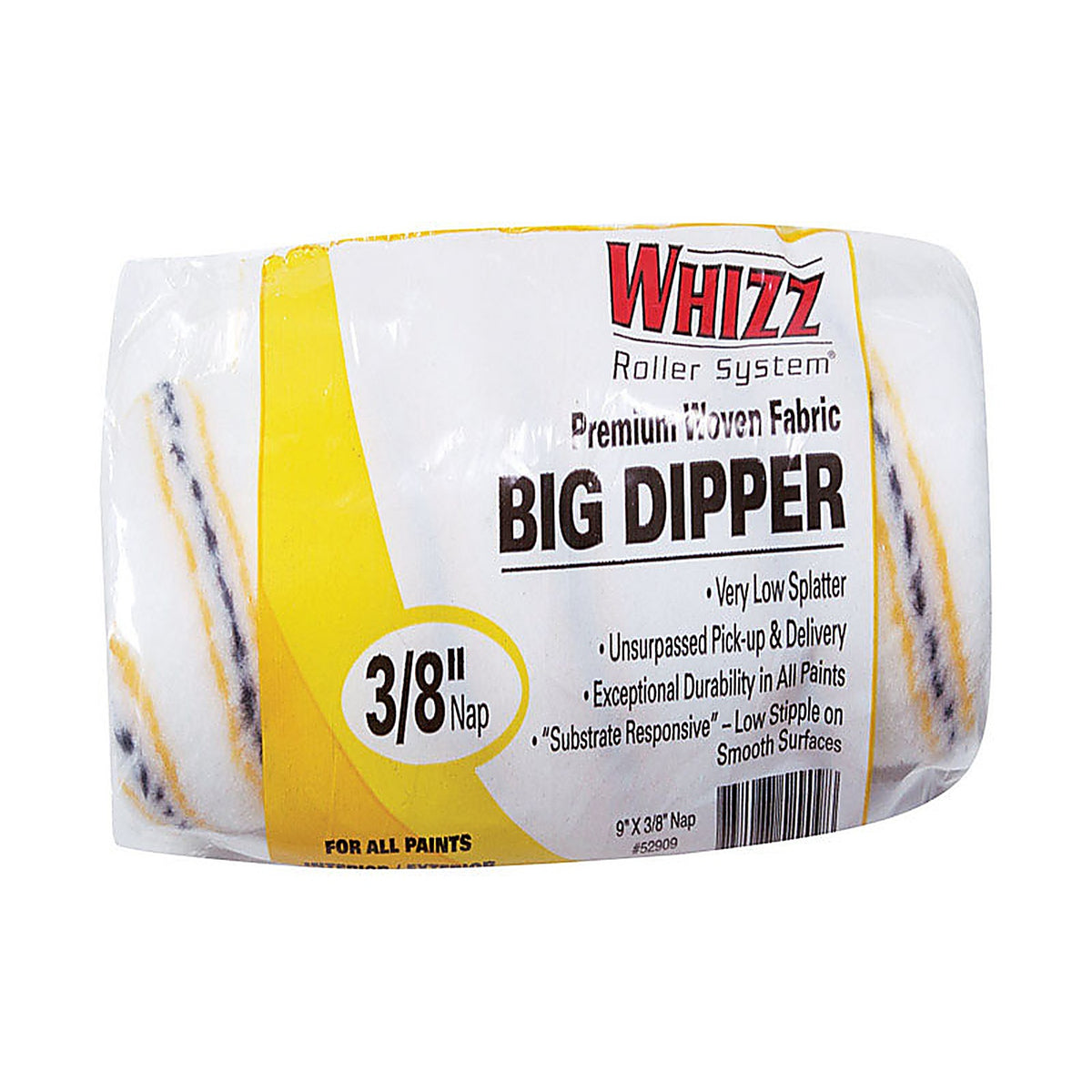 Whizz - 52909 - Fabric 9 In. W X 3/8 In. Cage Paint Roller Cover 1 Pack
