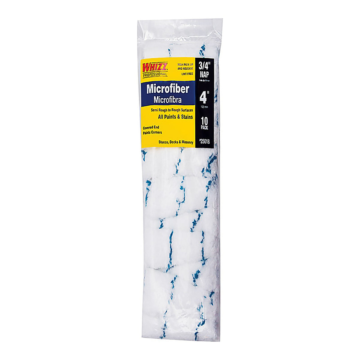 Whizz 25018 Microfiber 4 in. W x 3/4 in. Mini Paint Roller Cover 10/Pack