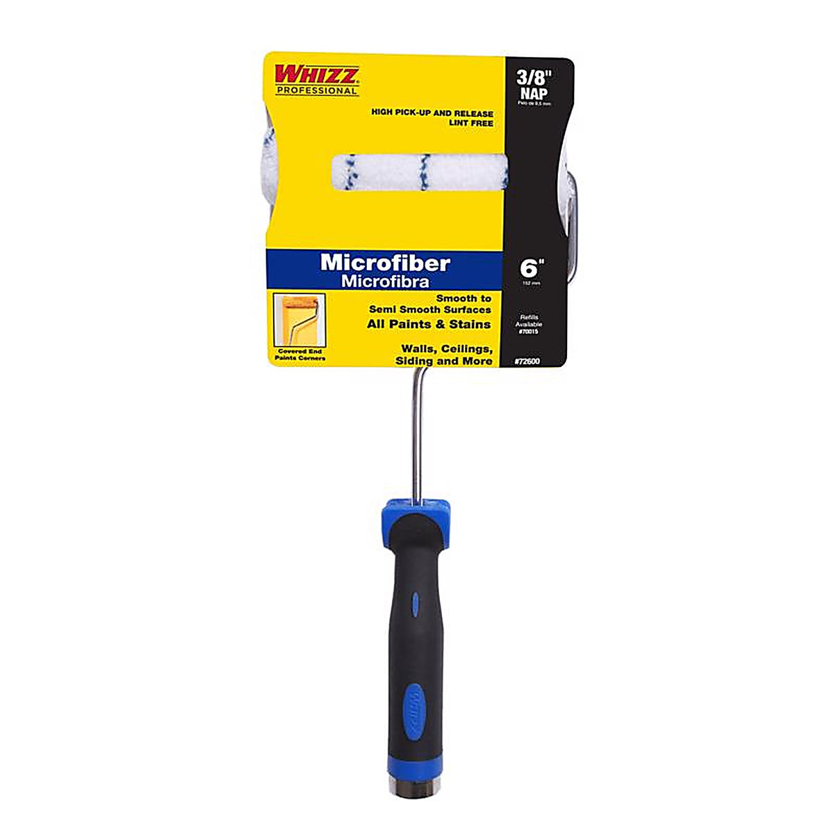 Whizz - 72600 - Microfiber 6 In. W Mini Paint Roller Cover and Frame Threaded End
