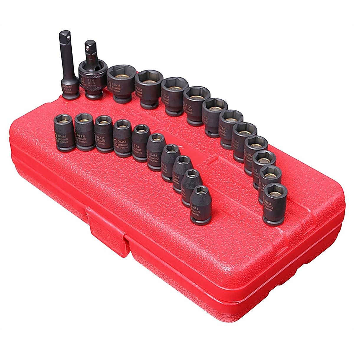 Sunex Tools - 1818 - 1/4 Inch Drive SAE and Metric Master Magnetic Impact Socket Set, 23 Piece