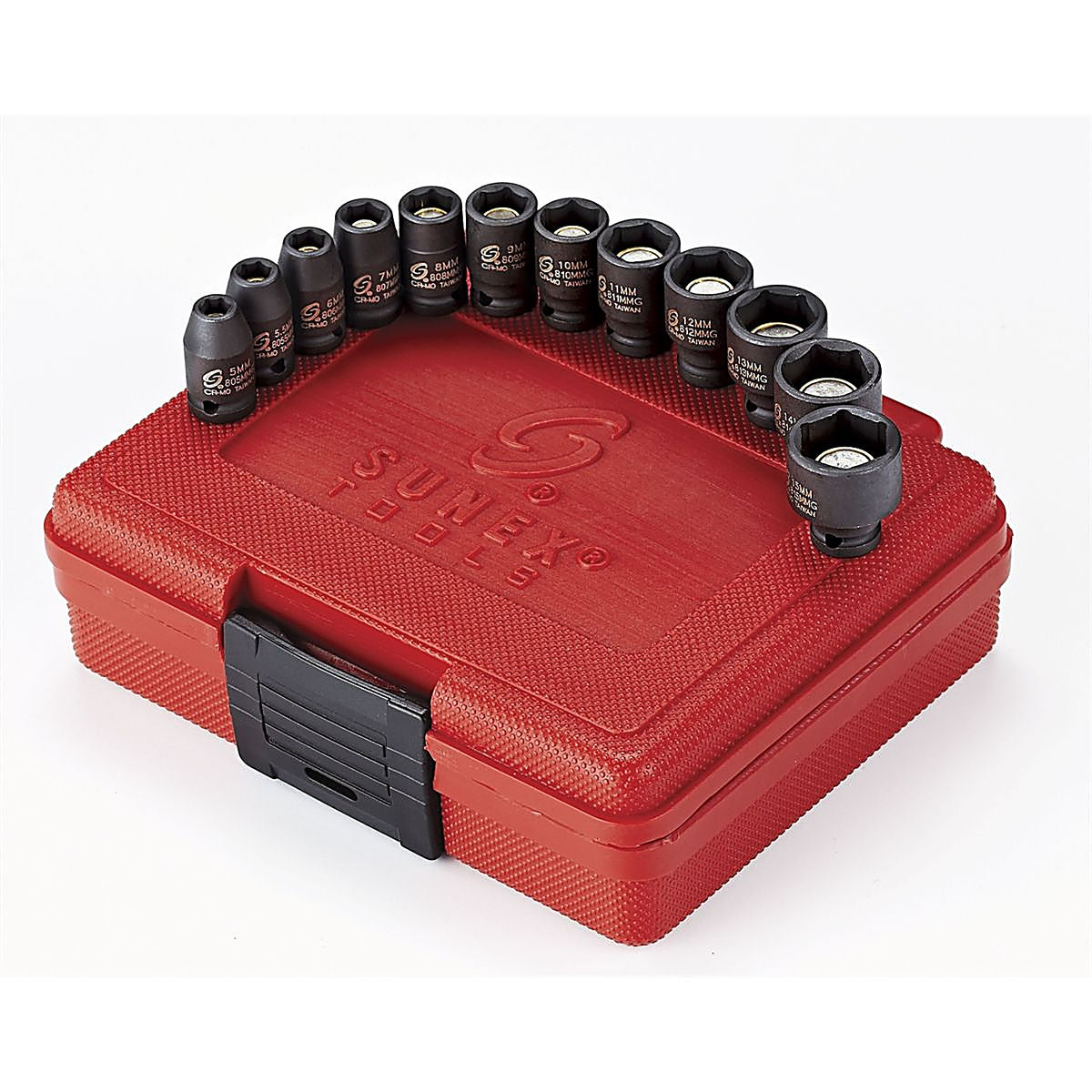 Sunex Tools - 1822 - 12 Piece 1/4 Inch Drive Metric Magnetic Impact Socket Set