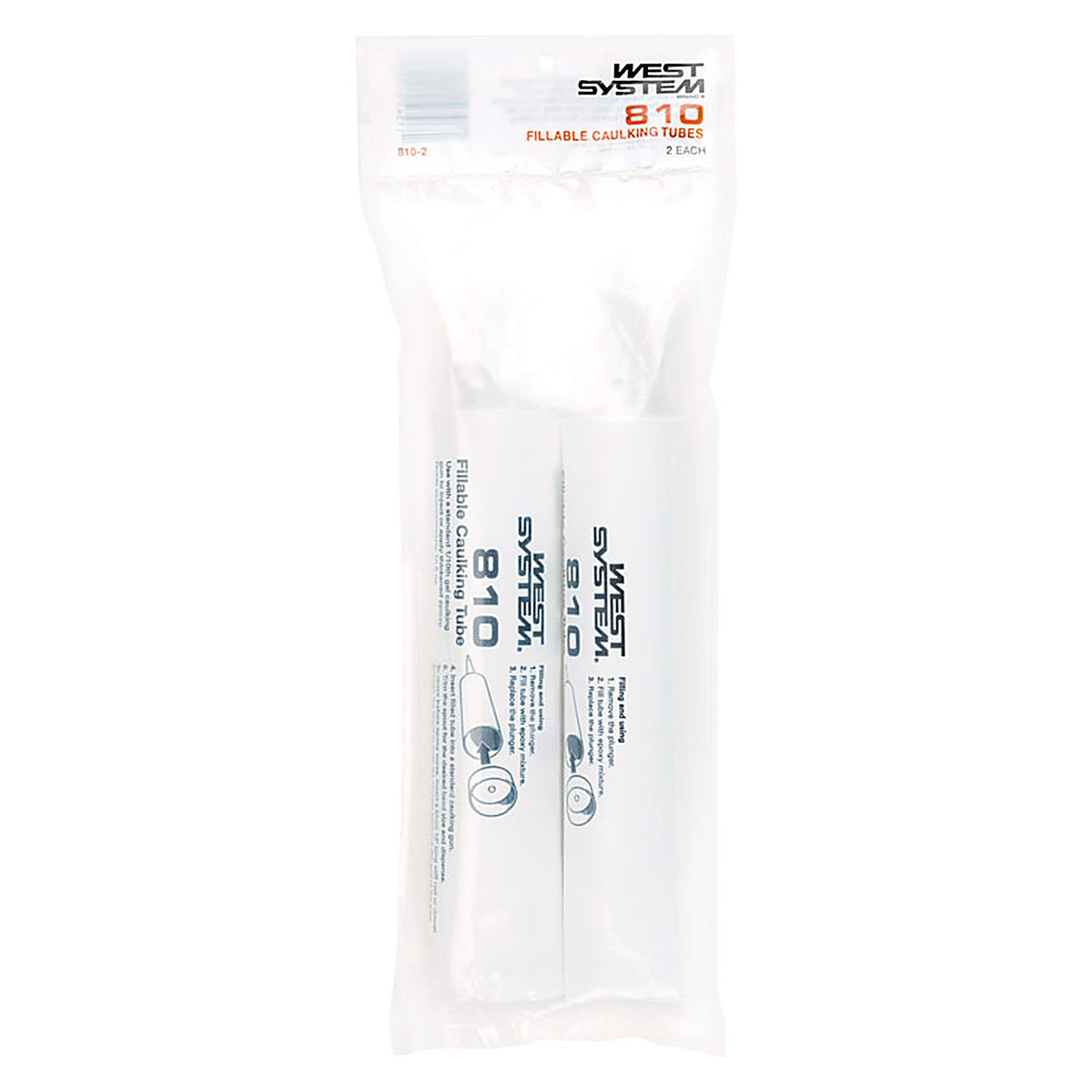 West System - 810-2 - White Lightweight Plastic Fillable Caulking Tubes 2 Pack