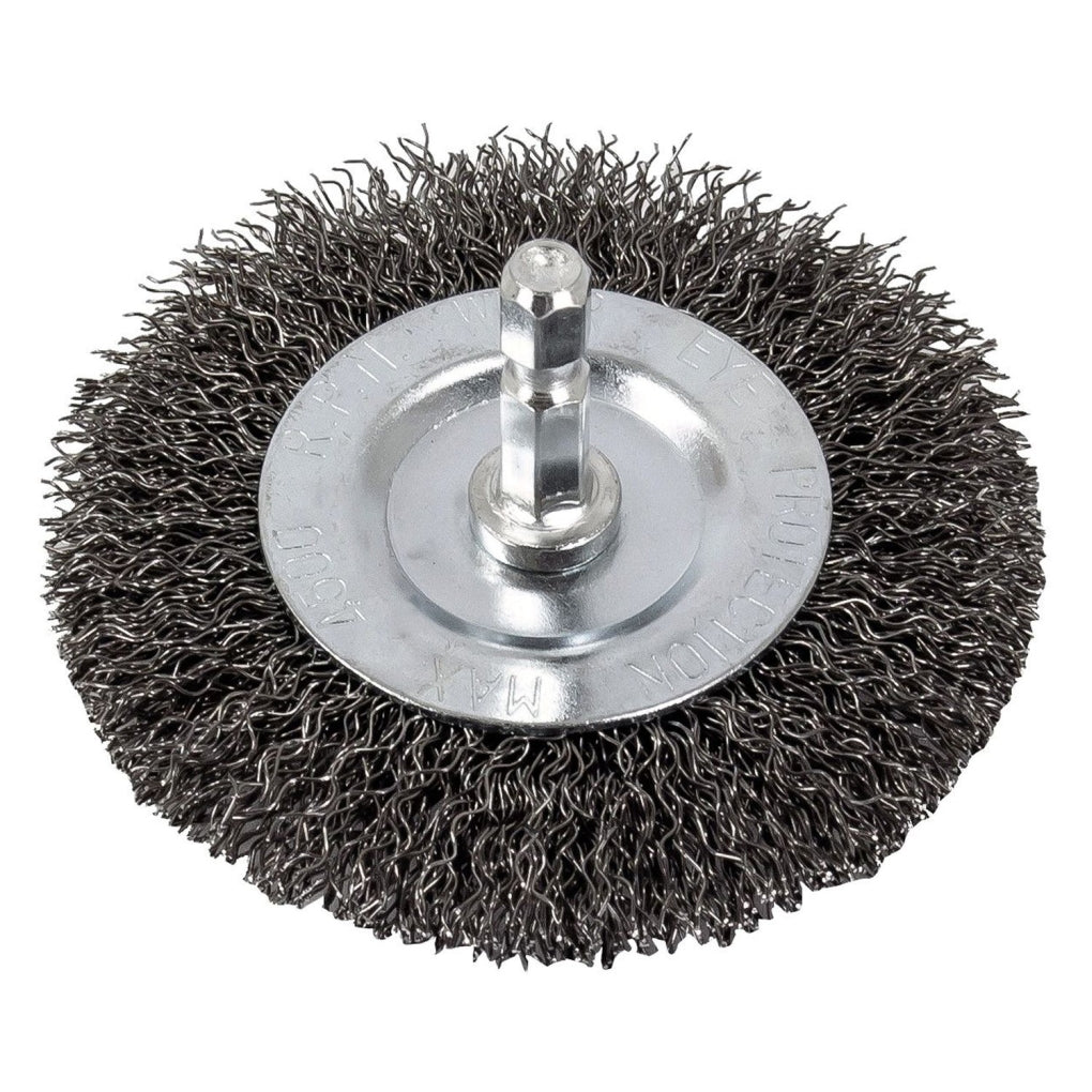 AES 1862 Wire Wheel, 3in. w/1/4in. Shank Coarse Wire