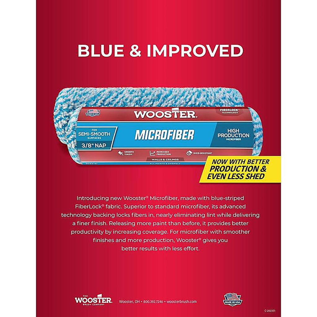 Wooster - R524-14 - Microfiber 14 In. W X 9/16 In. Paint Roller Cover 1 Pack