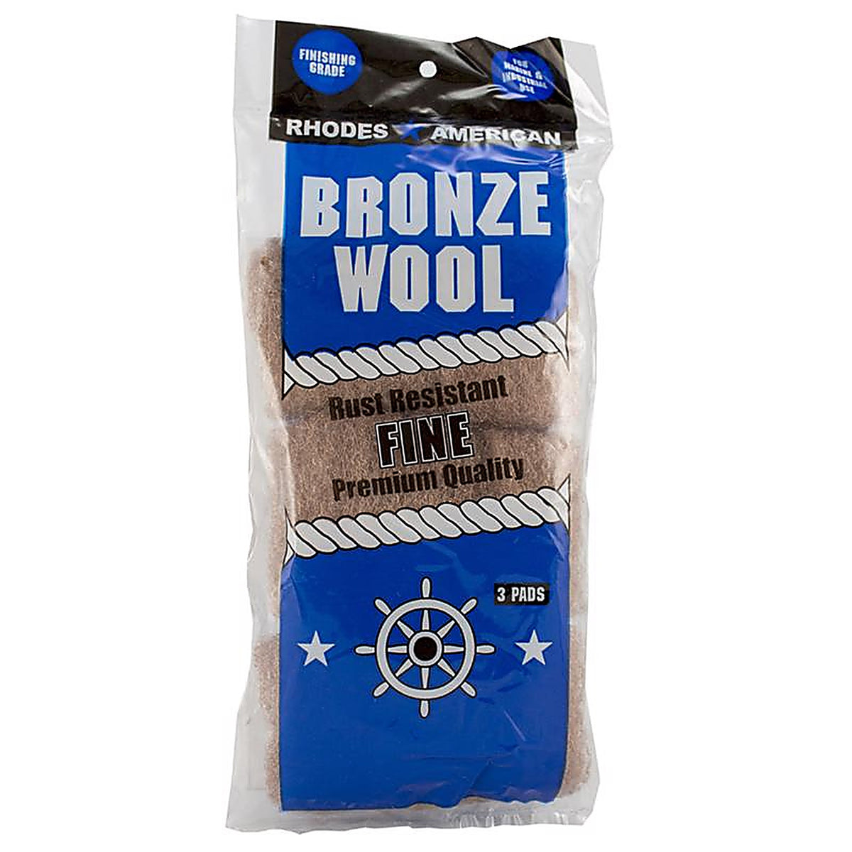 Rhodes American 123100 Fine Bronze Wool Pads 3/Pack