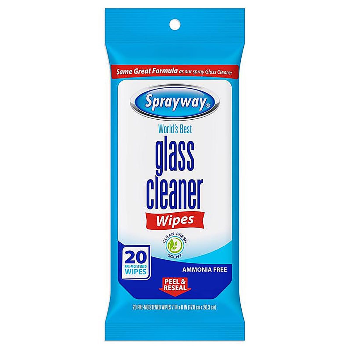 Sprayway - 1000047371 - Fresh Scent Glass Cleaner 20 Pack Wipes