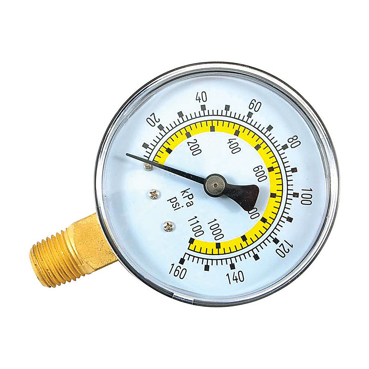 Forney 75554 Plastic Bottom Mount Air Pressure Gauge 1/4 in. NPT 160 psi 1 pc