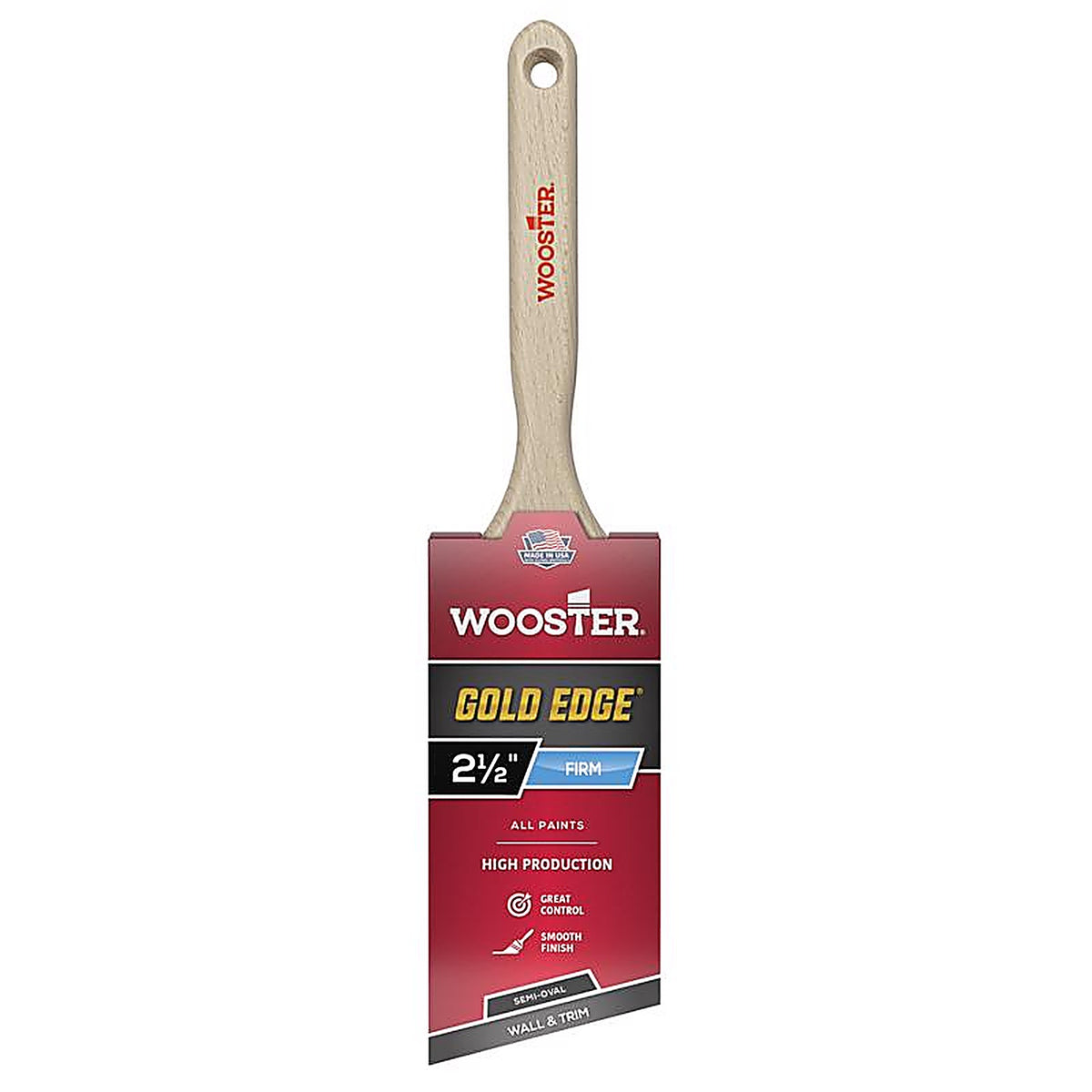 Wooster - 5236-2 1/2 - Gold Edge 2-1/2 In. Firm Semi-Oval Angle Paint Brush