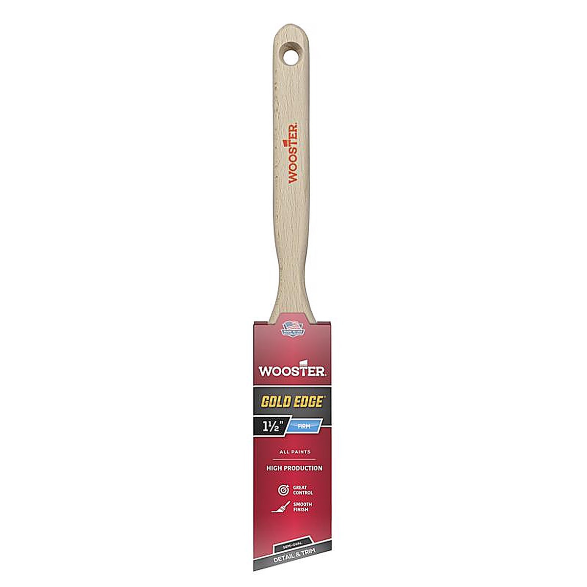 Wooster - 5236-1 1/2 - Gold Edge 1-1/2 In. Firm Semi-Oval Angle Paint Brush