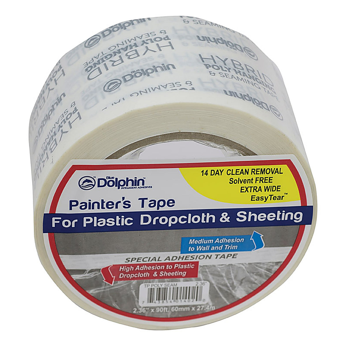 Blue Dolphin - TP POLY SE 0236 - 2.36 In. W X 90 Ft. L White High Strength Painters Tape 1 Pack