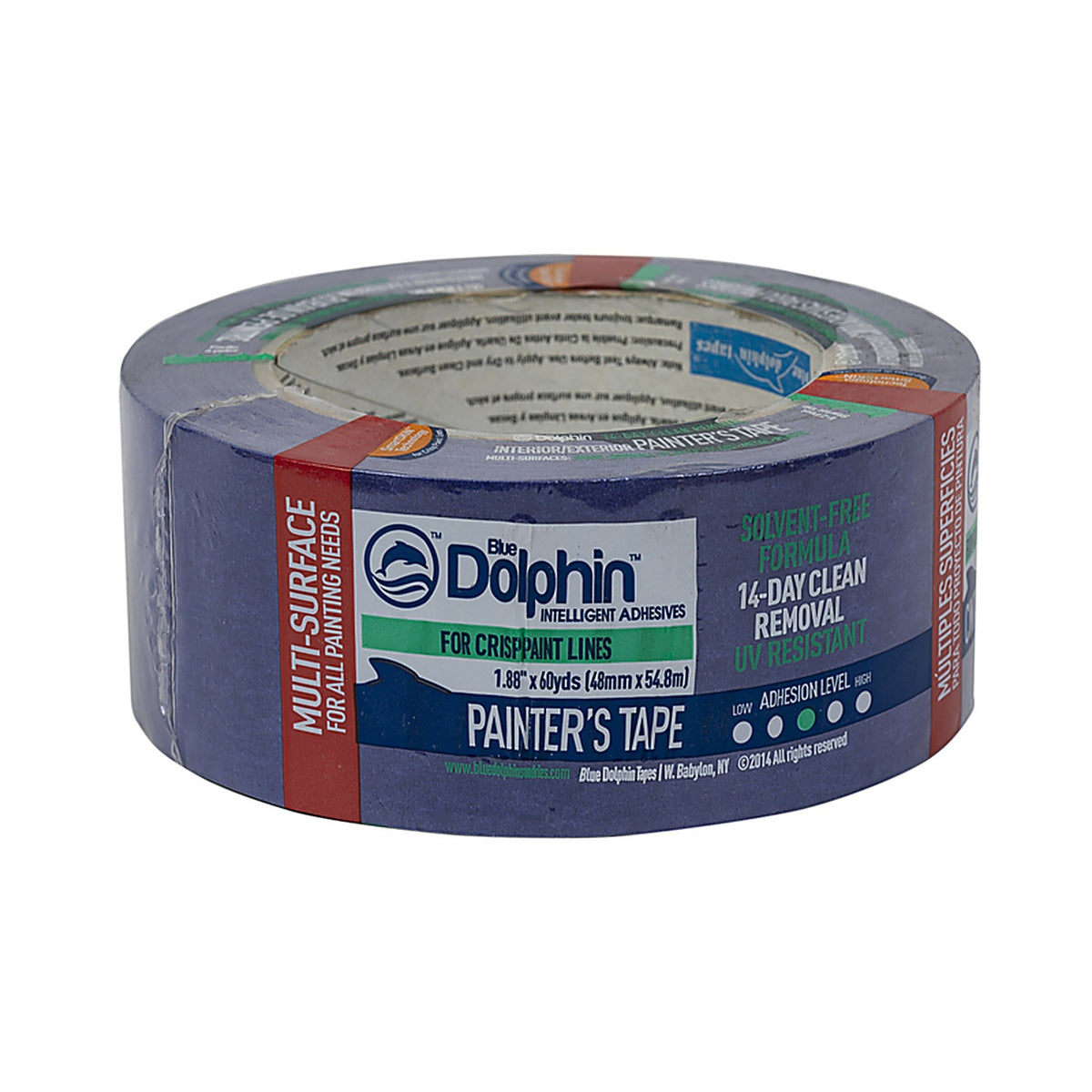 Blue Dolphin - TP BDT 0200 - 1.88 In. W X 60 Yd L Blue Medium Strength Painters Tape 1 Pack