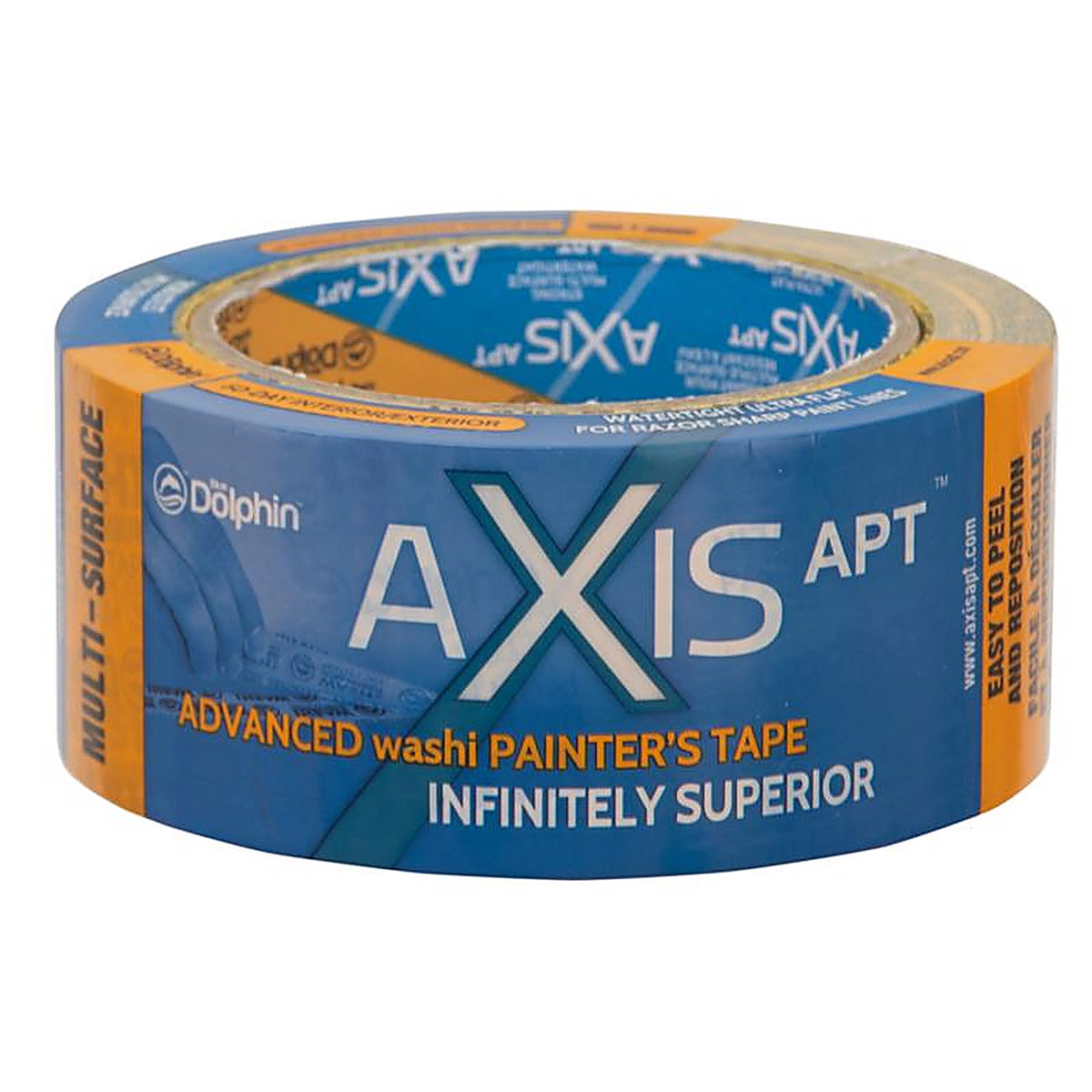 Blue Dolphin - TP WASHI S 0200 - 1.88 In. W X 54.6 Yd L Yellow Medium Strength Painters Tape 1 Pack