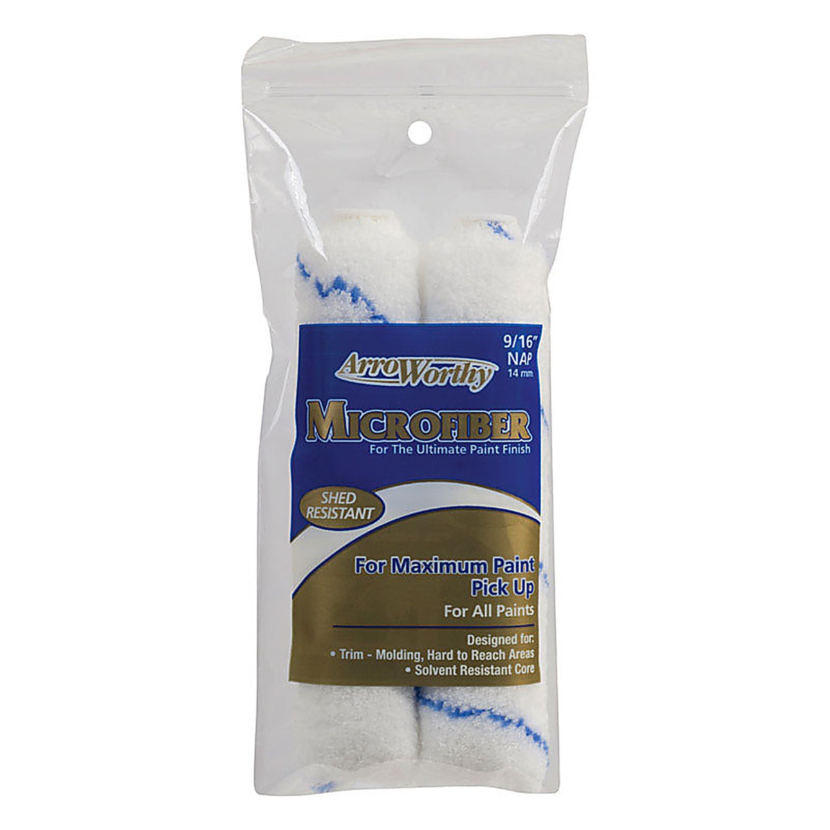 ArroWorthy - 6.5-MFR4T/ 0650 - Microfiber 6.5 In. W X 9/16 In. Mini Paint Roller Cover 2 Pack