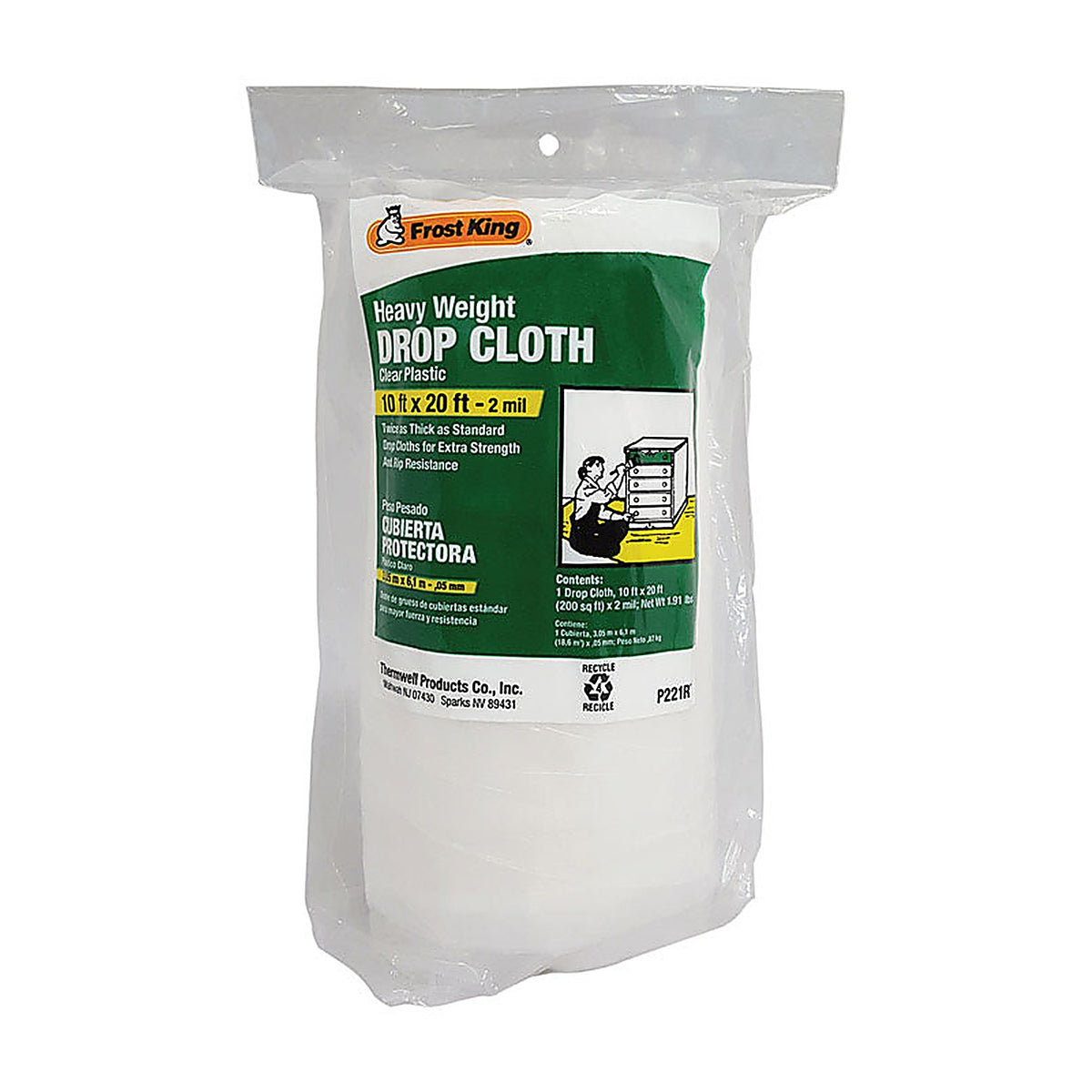 Frost King - P221RT - 10 Ft. W X 20 Ft. L X 2 Mil Plastic Drop Cloth 1 Pack