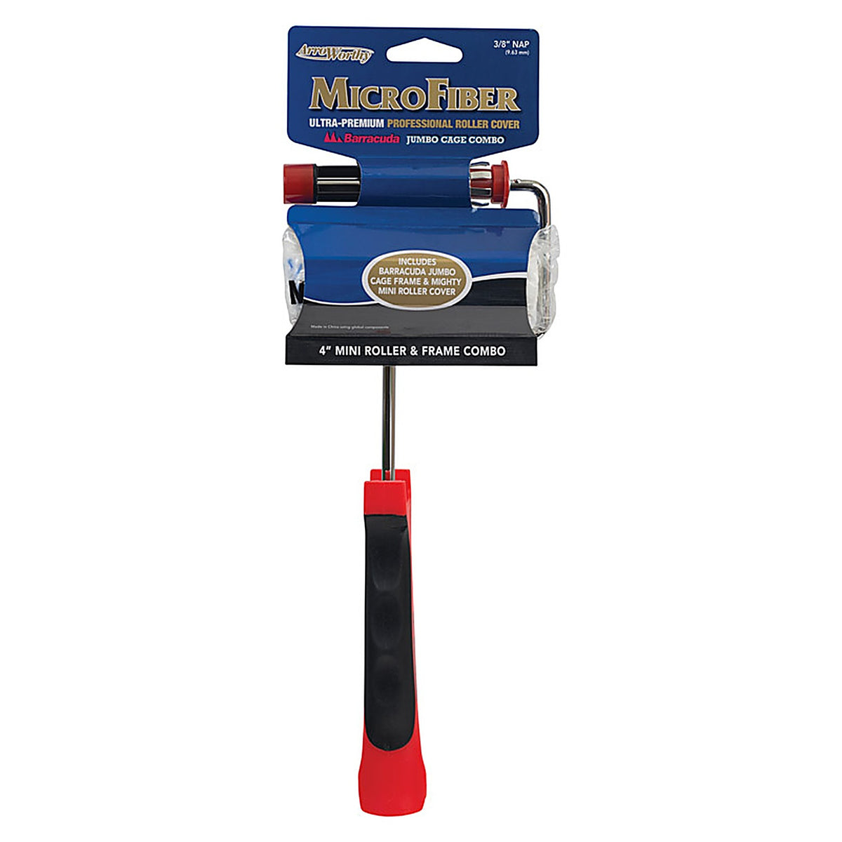 Arroworthy 411JB-MFR3C 4 in. W Jumbo Mini Paint Roller Frame and Cover Threaded End