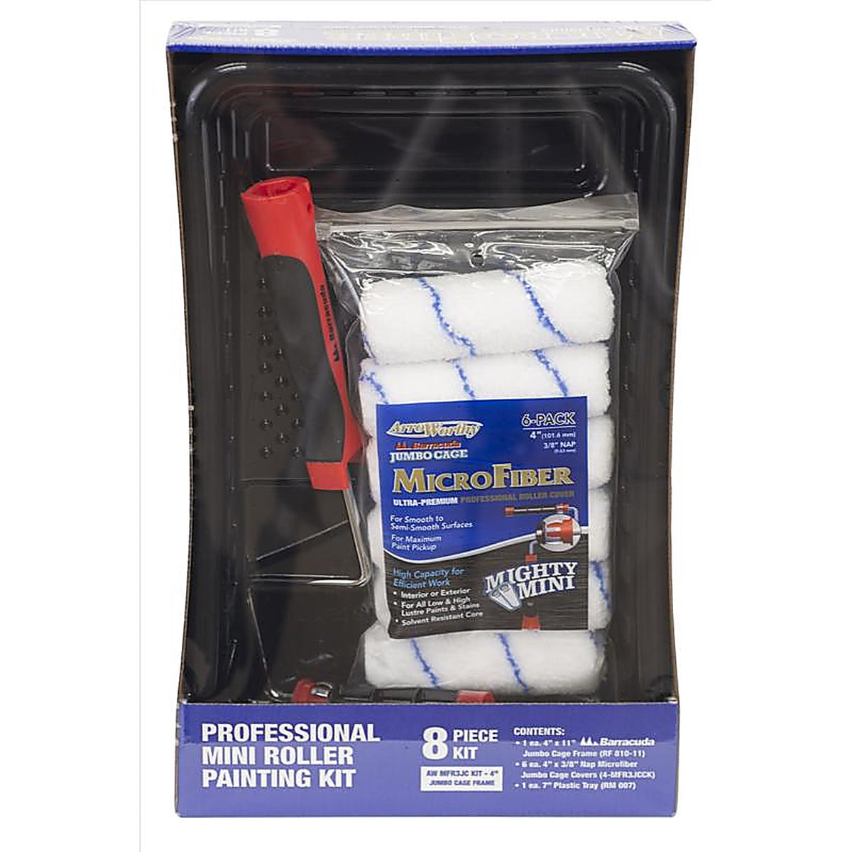 ArroWorthy - AW MFR3JC 0400 - Barracuda 4 In. W Jumbo Mini Paint Roller Kit Threaded End