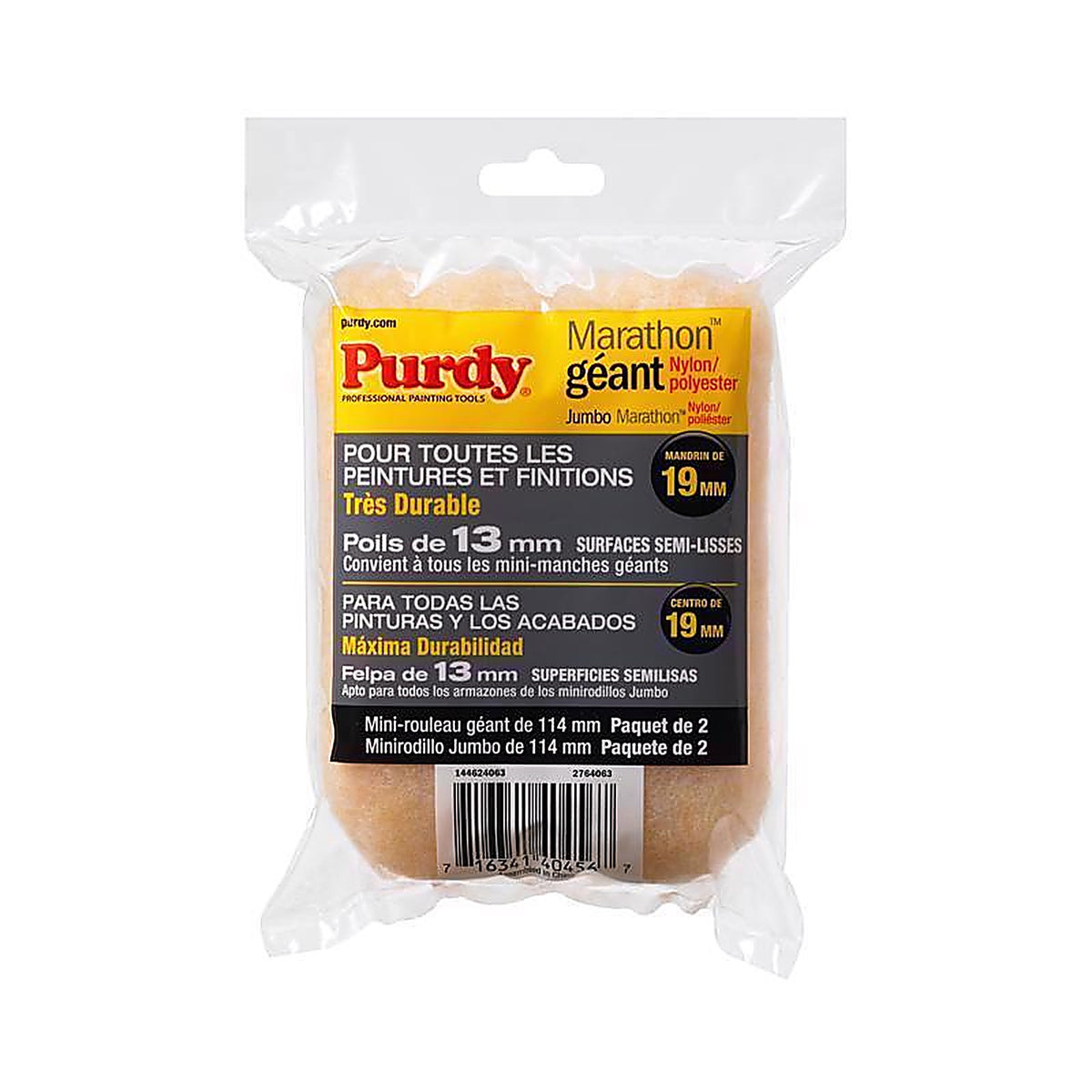 Purdy - 14G624063 - Marathon Nylon/Polyester 4.5 In. W X 1/2 In. Jumbo Mini Paint Roller Cover 2 Pack