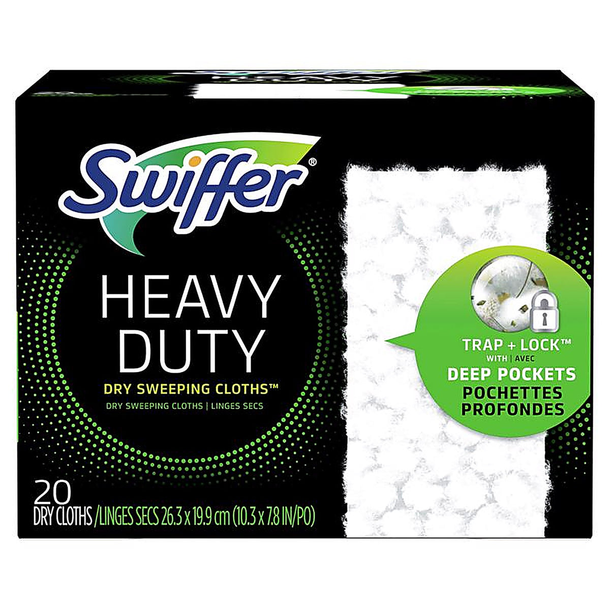 Swiffer 77197 11 in. W x 8.5 in. L Dry Cloth Mop Pad 20/Pack
