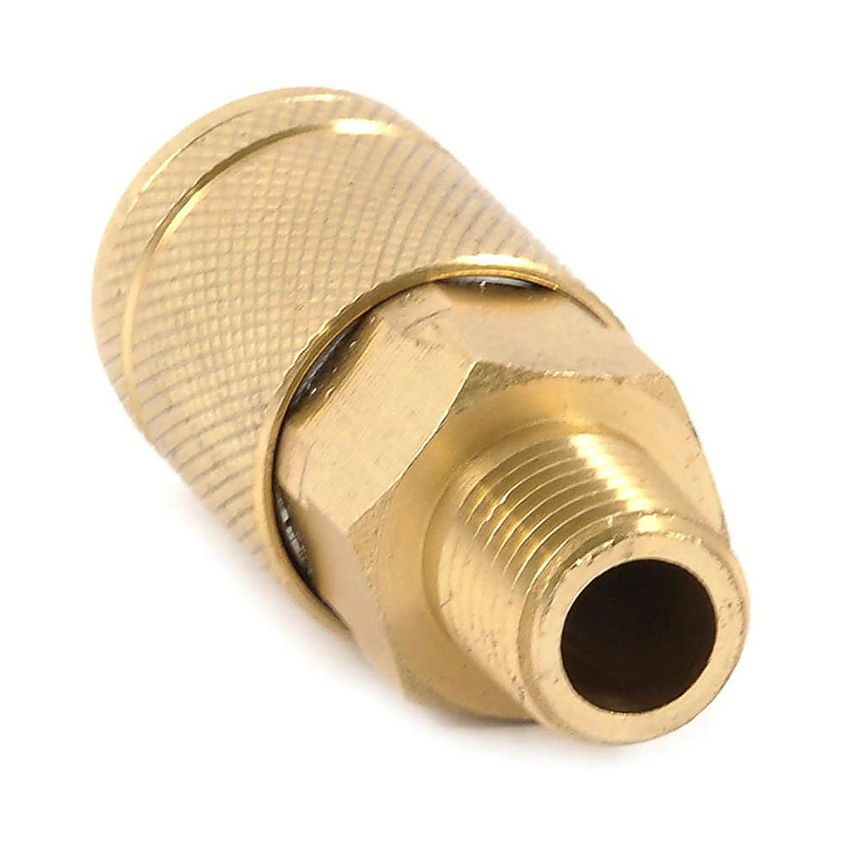 Forney 75309 Brass Air Coupler 1/4 in. Male 1 X 1/4 in. 2 1 pc