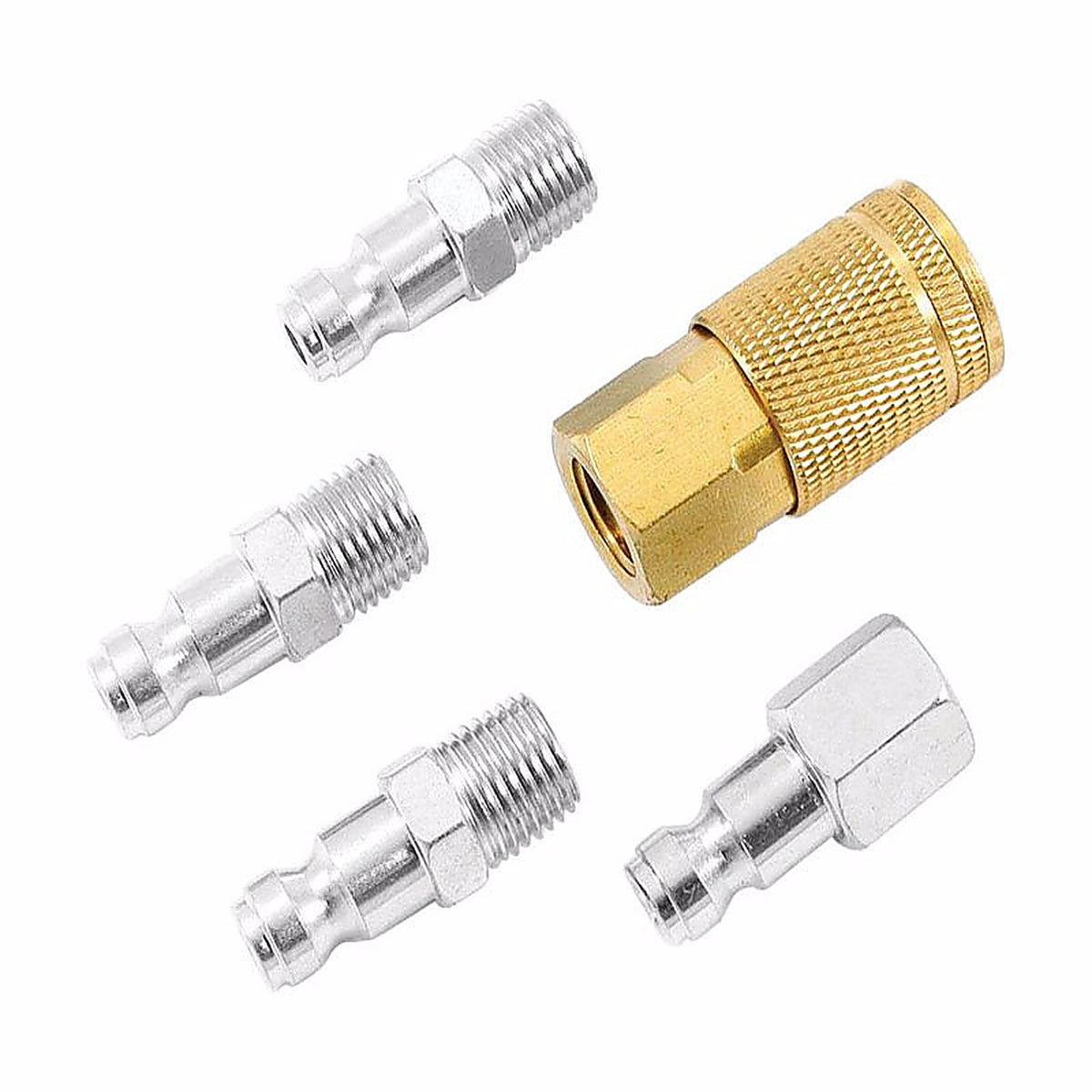 Forney 75326 Brass/Steel Air Coupler and Plug Set 1/4 in. 1/4 in. 2 5 pc
