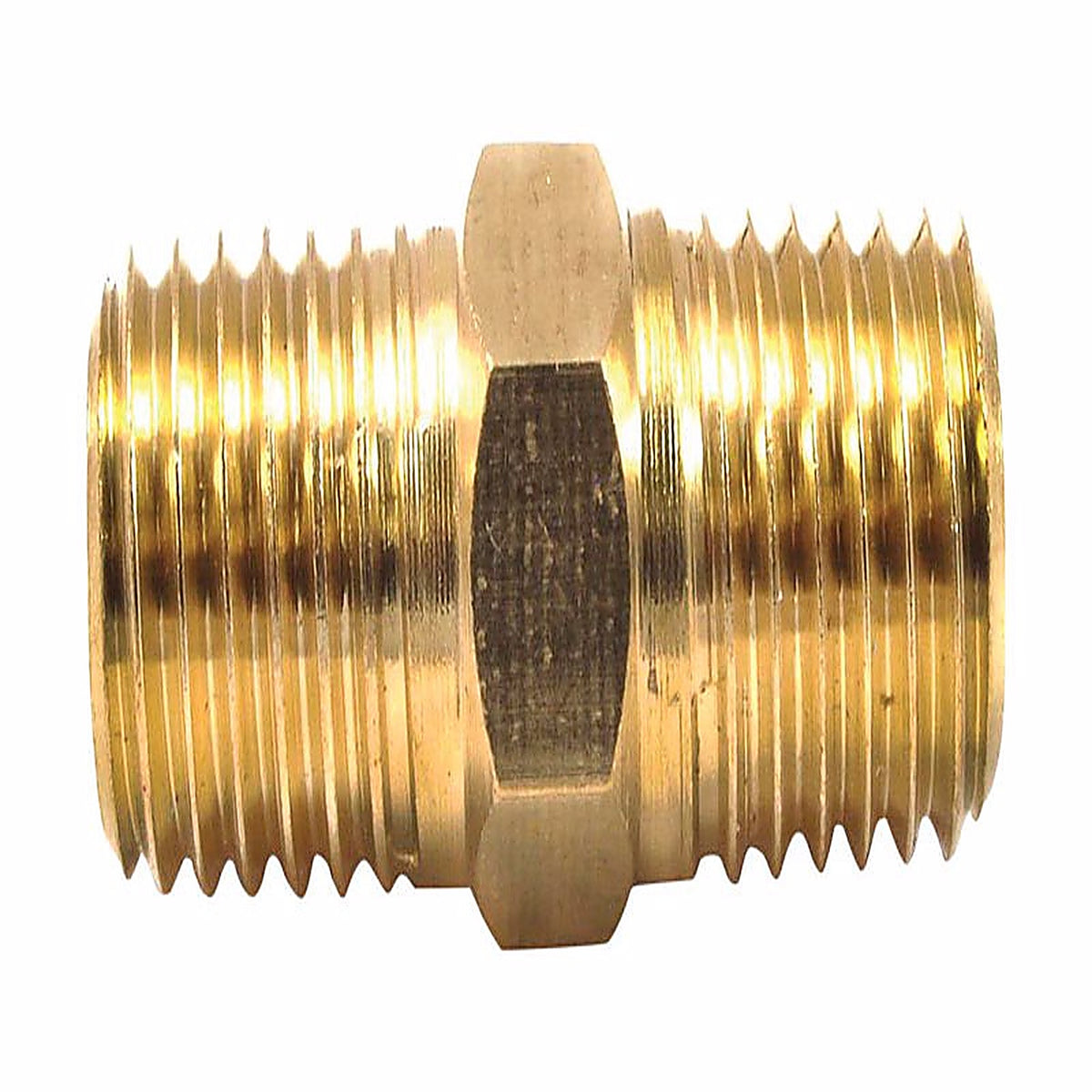 Forney 75448 Brass Coupling 1/4 in. Male 1 X 1/4 in. 2 Male 1 pc