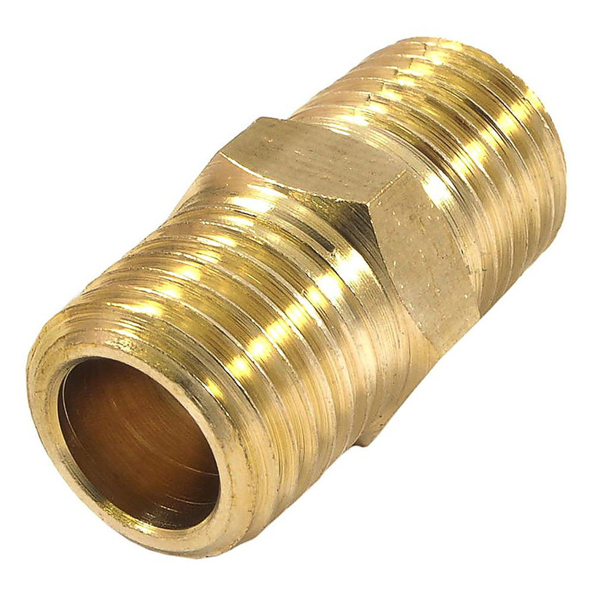 Forney 75448 Brass Coupling 1/4 in. Male 1 X 1/4 in. 2 Male 1 pc