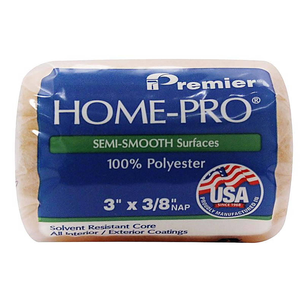 Premier - 322 - Home-Pro Polyester 3 In. W X 3/8 In. Paint Roller Cover 1 Pack