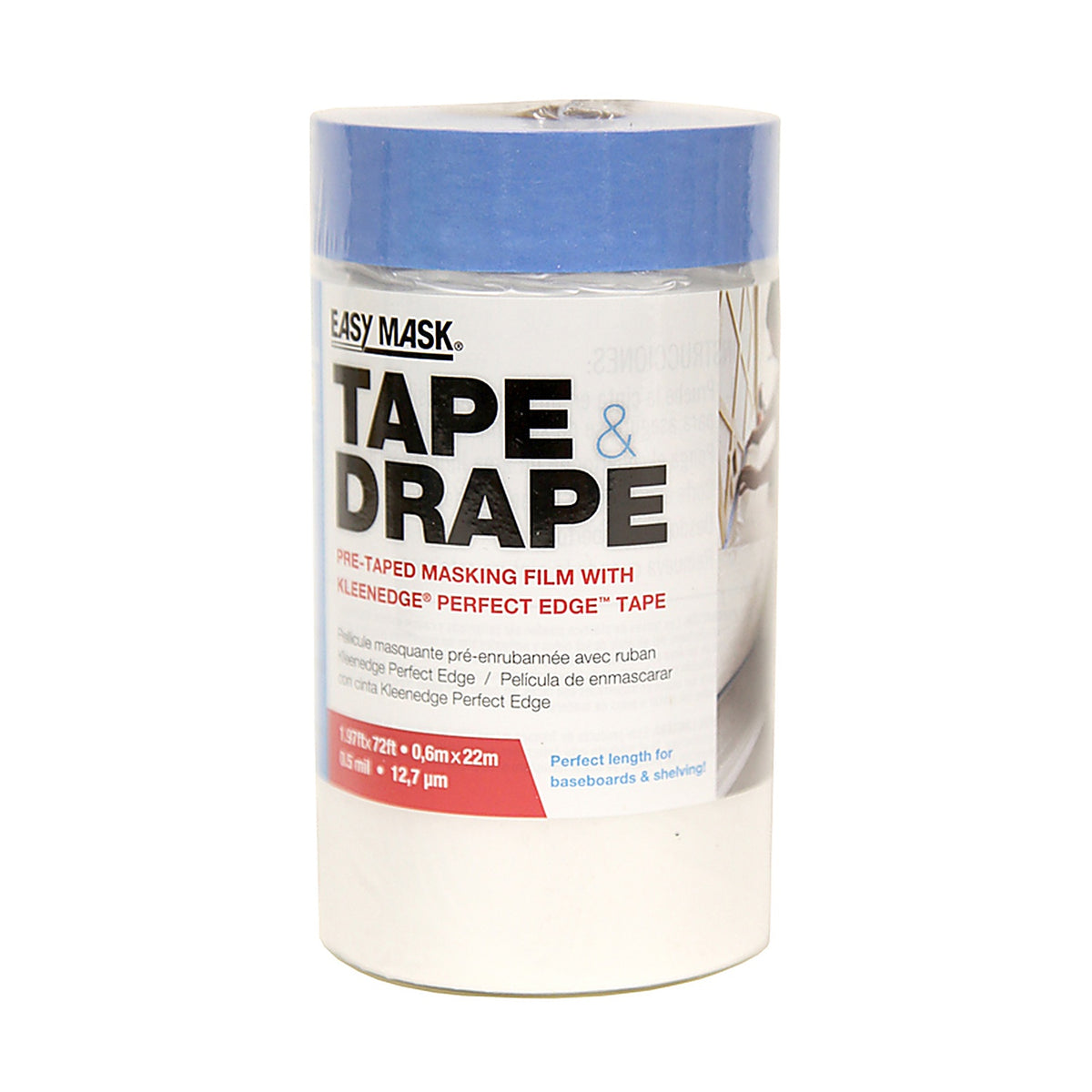 Trimaco 949460 2 W x 2 ft. L x 0.5 mil Plastic Pre-Taped Painters Plastic 1/Pack