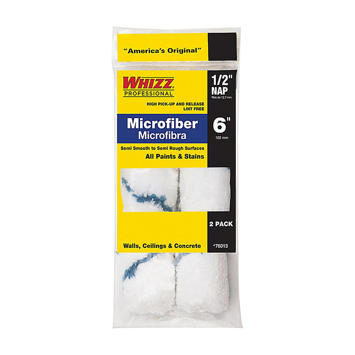 Whizz 76013 Xtrasorb Microfiber 6 in. W x 1/2 in. Mini Paint Roller Cover 2/Pack