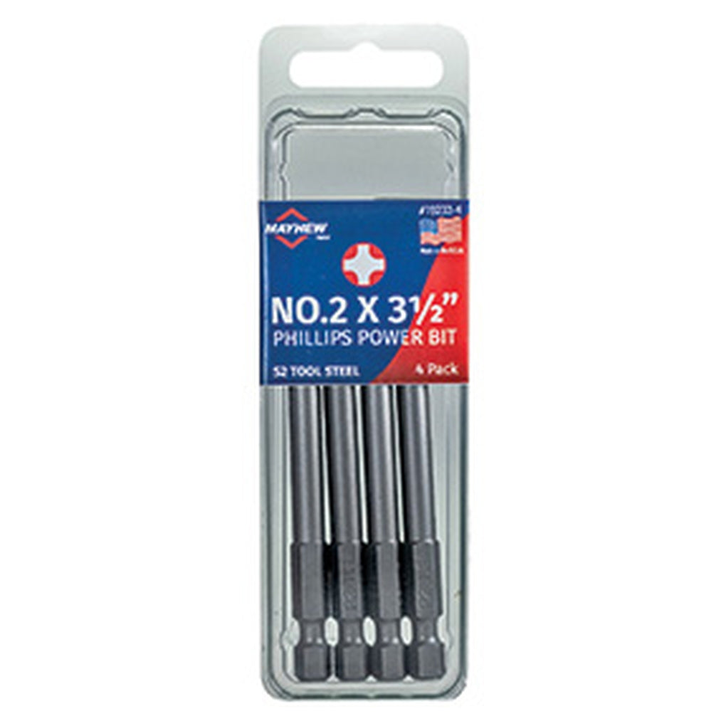 Mayhew - 19233-4 - No. 2 X 3.5 Inch Phillips Power Bit, 4 Pack
