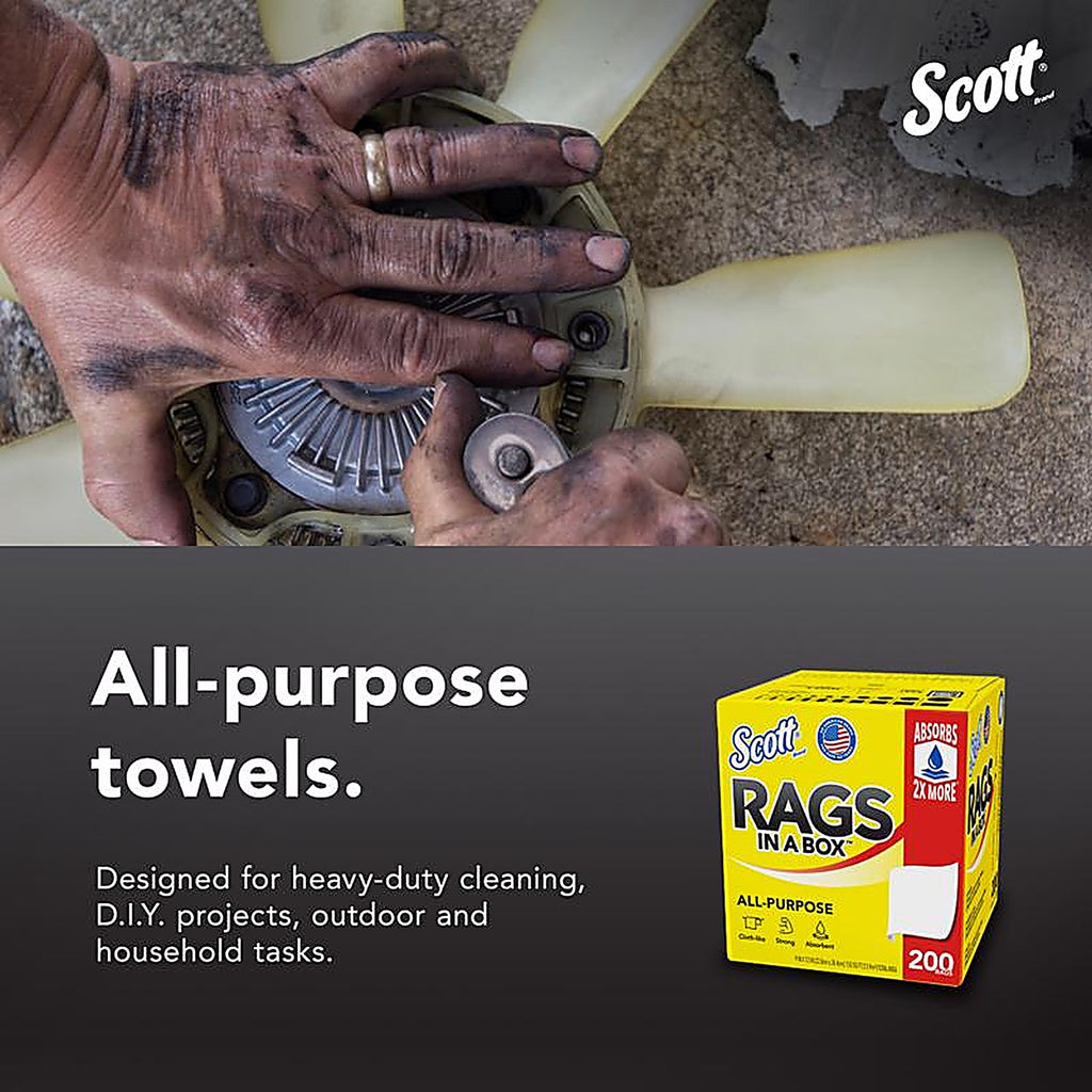 Scott 75260 Paper Rags 12 in. W X 10 in. L 200 pc