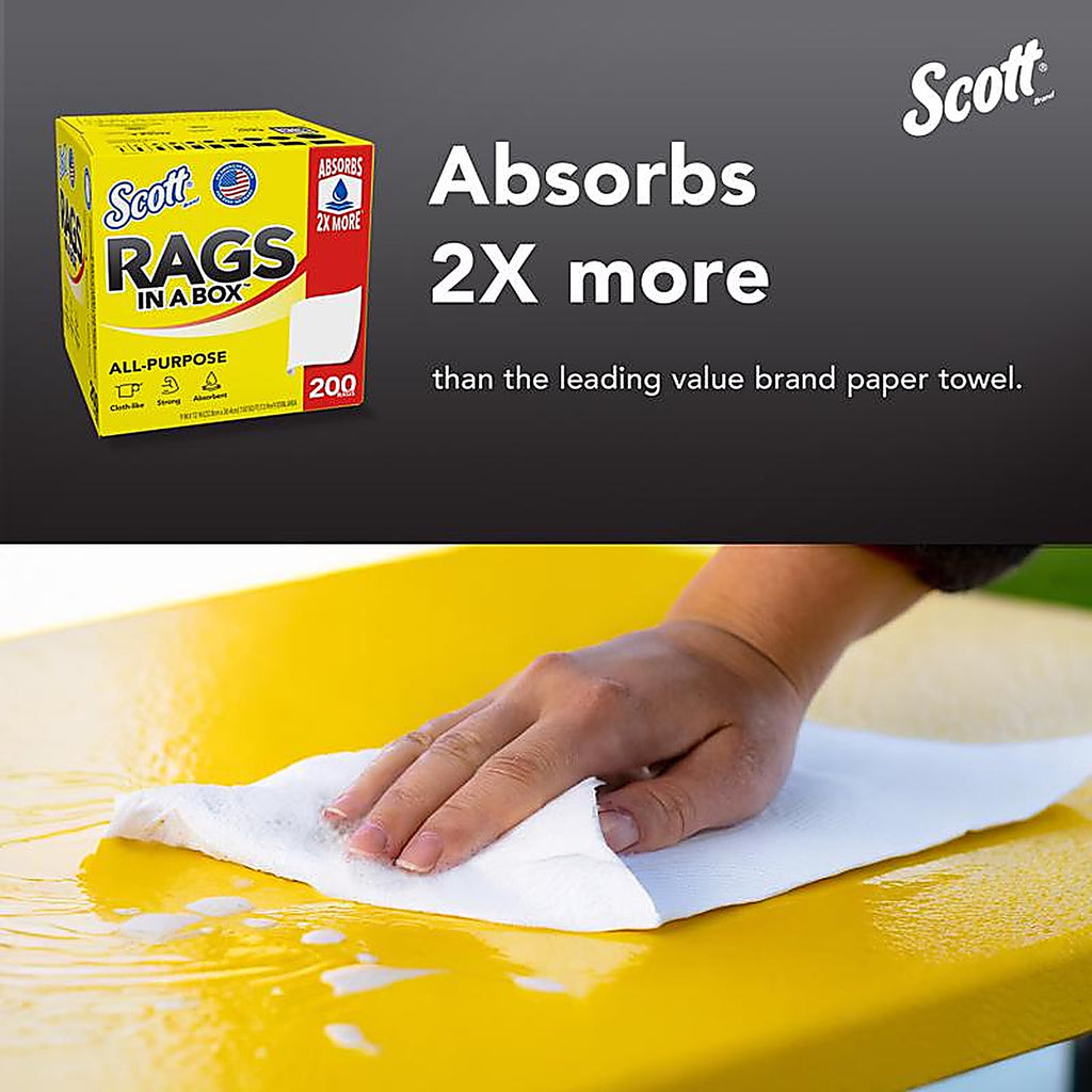Scott 75260 Paper Rags 12 in. W X 10 in. L 200 pc
