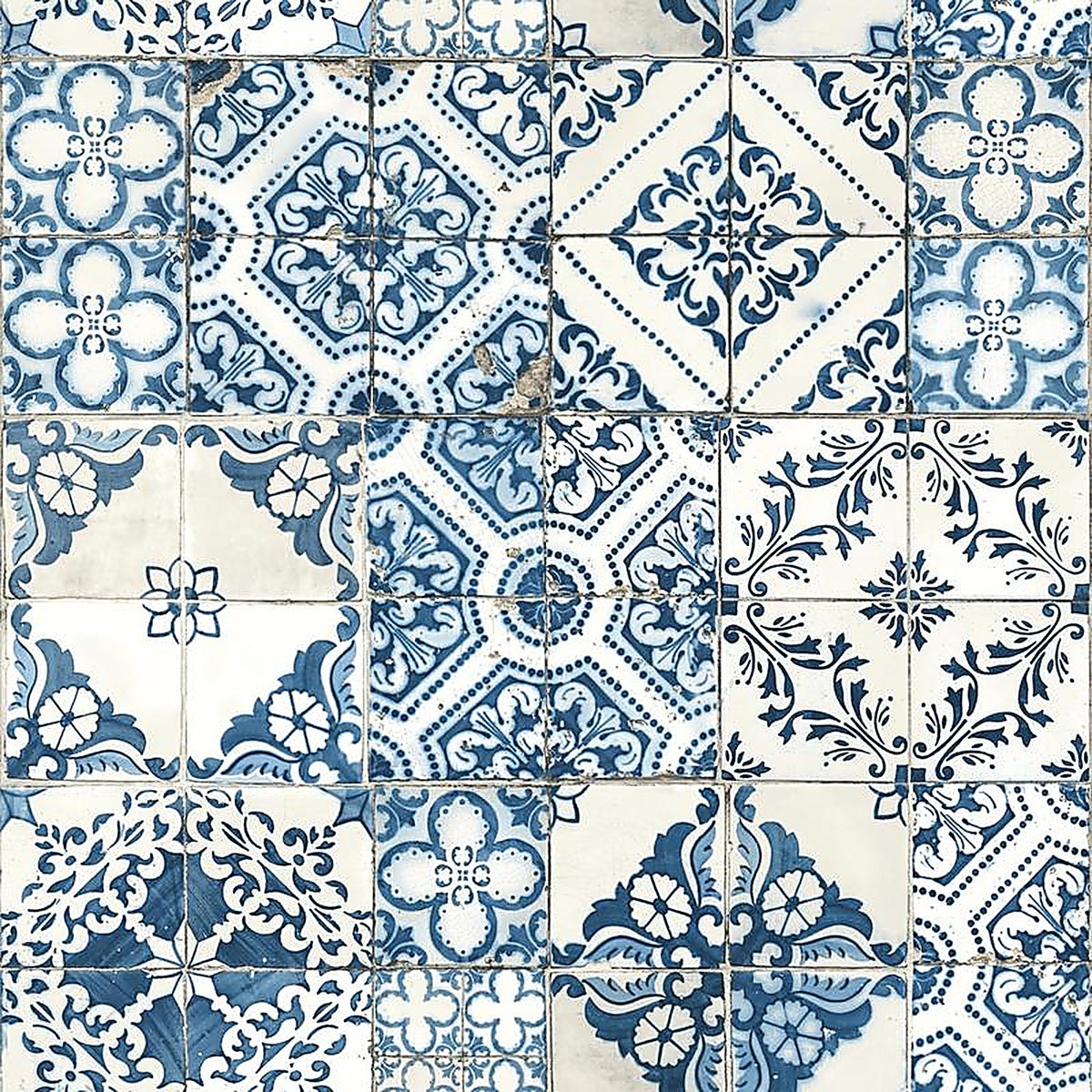 RoomMates - RMK11083WPZ - 20.5 In. H X 16.5 Ft. L Mediterranian Tile Vinyl Peel and Stick Wallpaper
