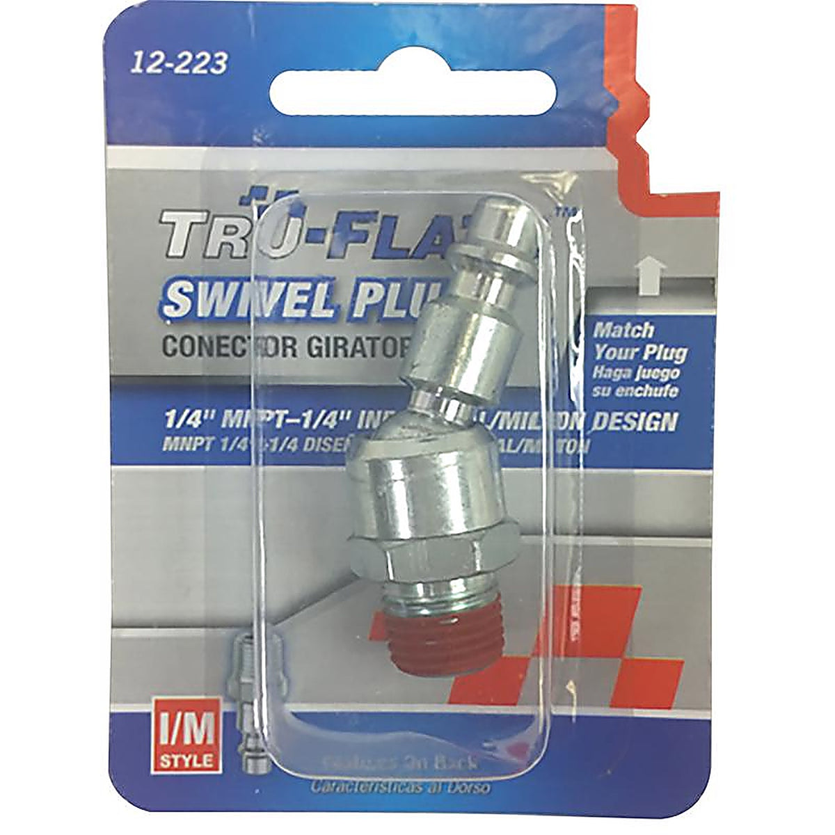 Tru-Flate - 12223 - Anodized Aircraft Aluminum Swivel Plug 1/4 In. Im 1 Piece