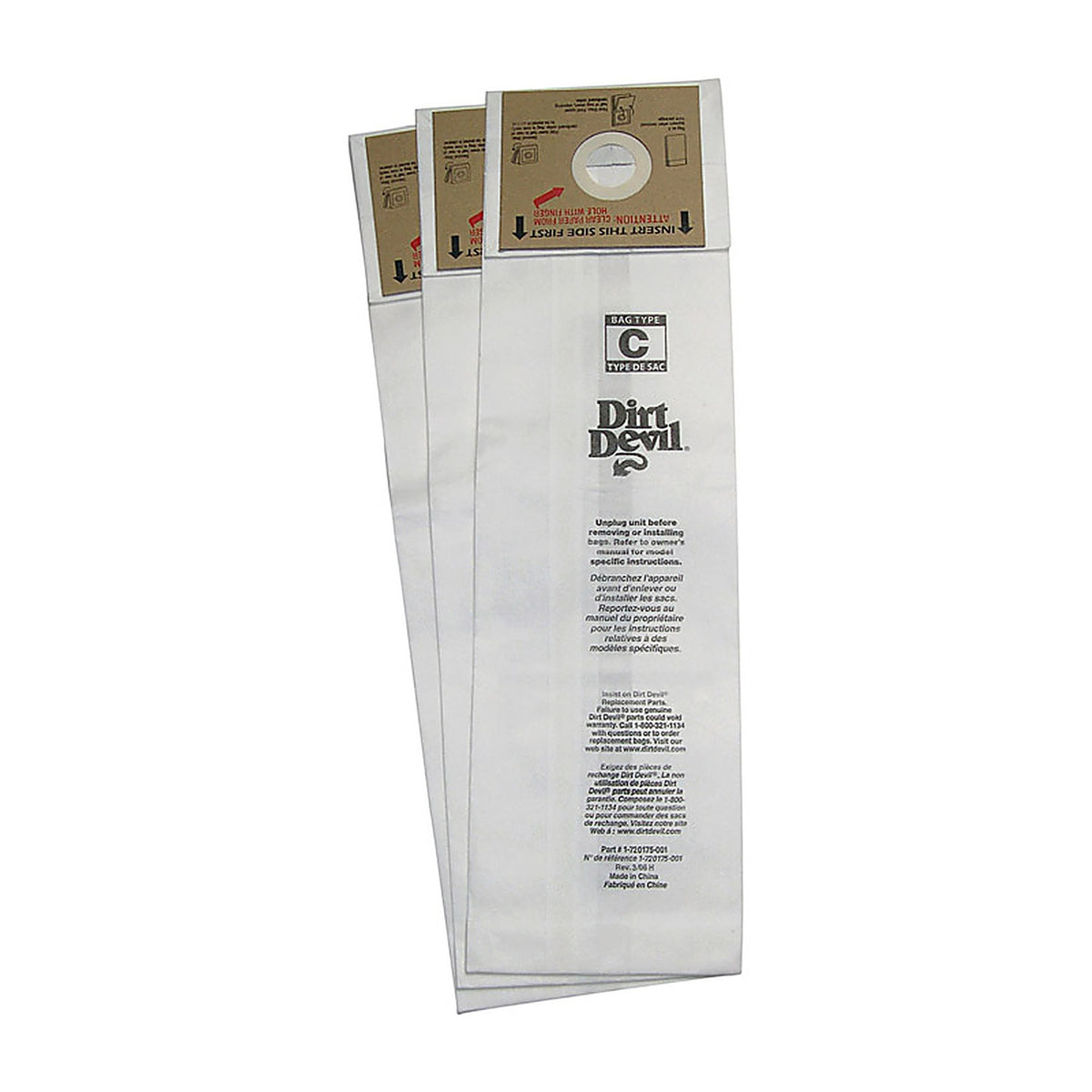 Dirt Devil - 3700147001 - Vacuum Bag for for Deluxe and Mvp Upright Vacuum Cleaners 3 Pack