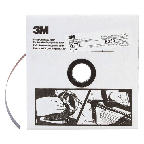 3M 19777 Utility Cloth Roll 314D, 1 inch x 20 yard, P320 Grit