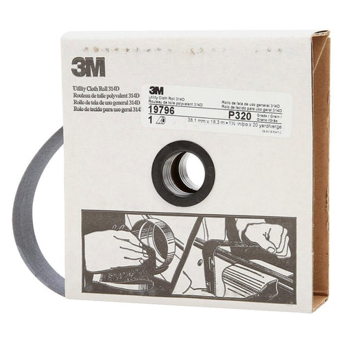 3M 19796 Utility Cloth Roll 314D, 1-1/2 inch x 20 yard, P320 Grit