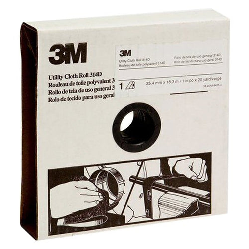 3M 19798 Utility Cloth Roll 314D, 1-1/2 inch x 20 yard, P180 Grit