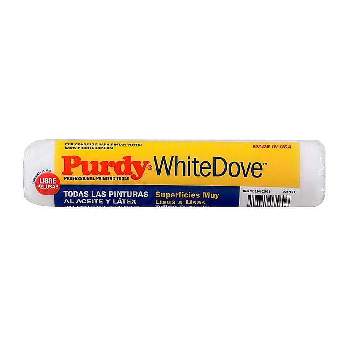 Purdy 144662091 White Dove Woven Dralon Fabric 9 in. W X 1/4 in. Paint Roller Cover 1 pk
