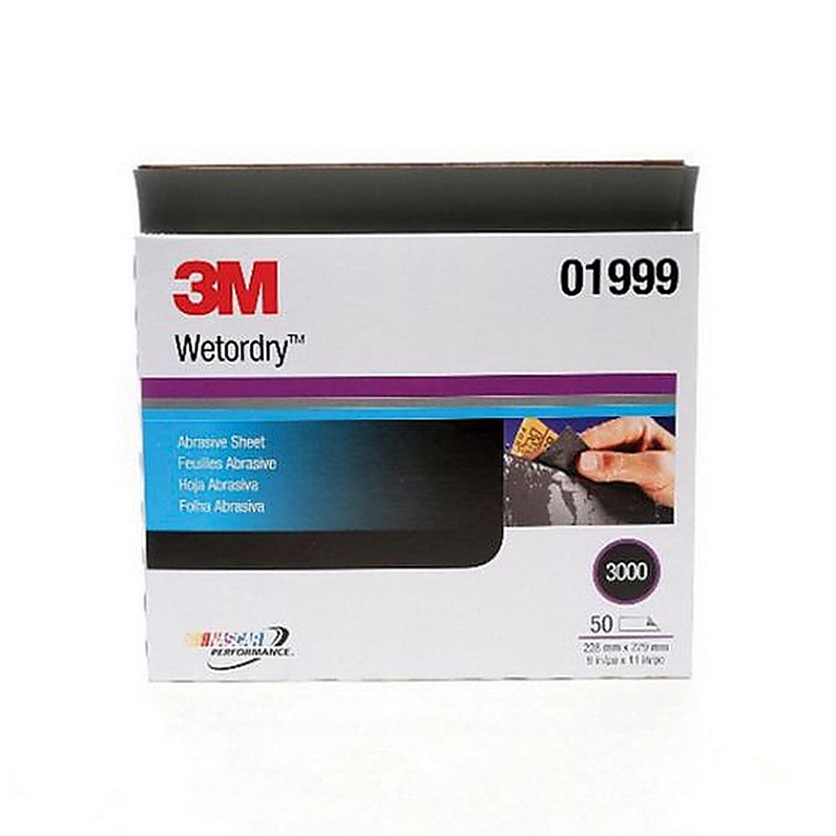 3M 01999 Wetordry Abrasive Sheet, 9 inch x 11 inch, 3000 grit