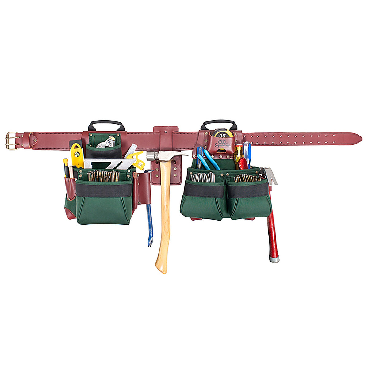 CLC 54531 Signature Elite Pro 17 pocket Ballistic Nylon Framers Combo Tool Belt 54 in. L Green L 29 in. 42