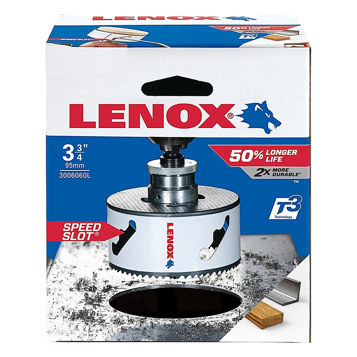 Lenox 3006060L Speed Slot 3-3/4 in. Dia. x 1.5 in. L Bi-Metal Hole Saw 1/2 in. 1/pc.