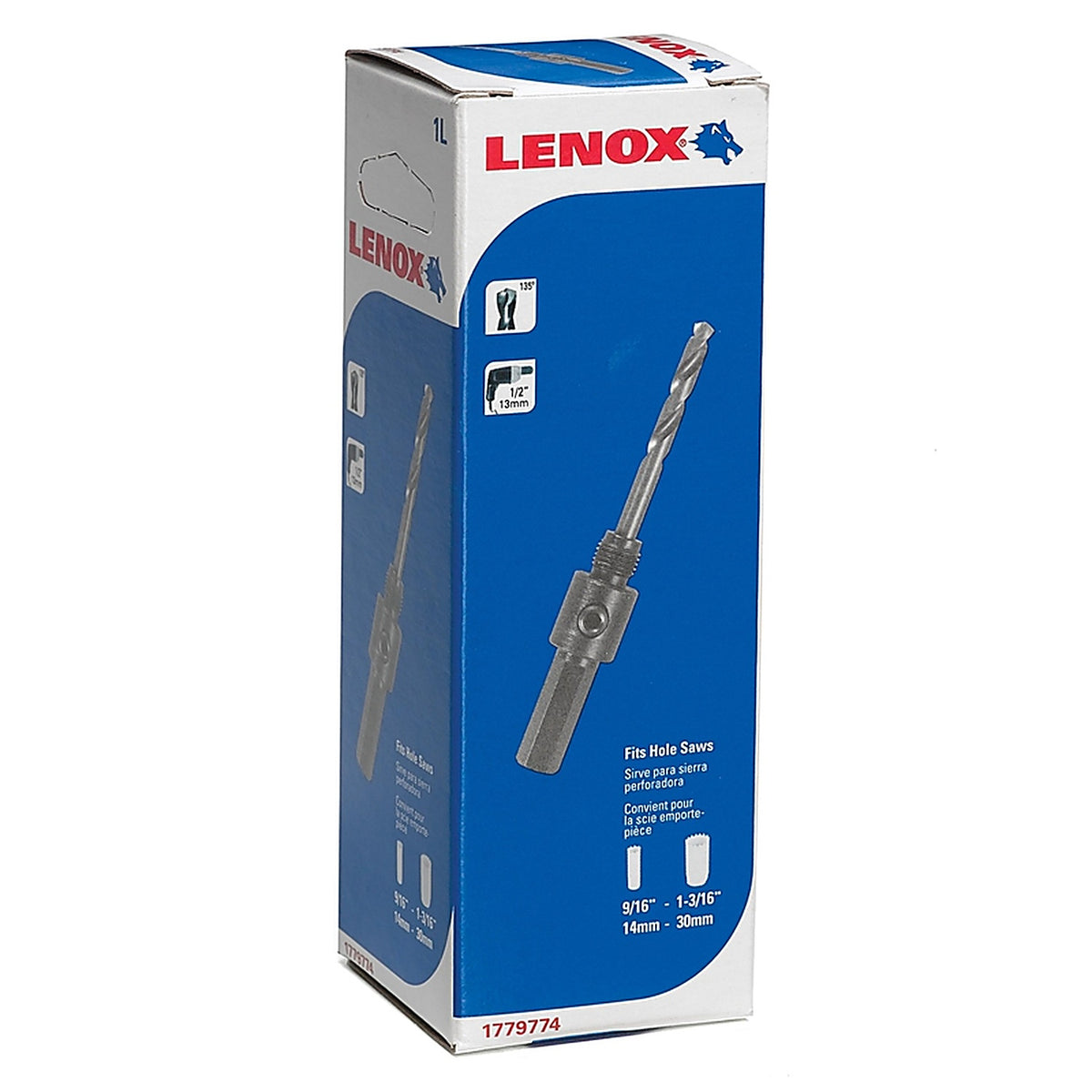 Lenox 1779774 1L in. Dia. x 1.3 in. L Hole Saw Extension 1.3 in. 0.6 in. 1/2 in. Hex 1/pc.