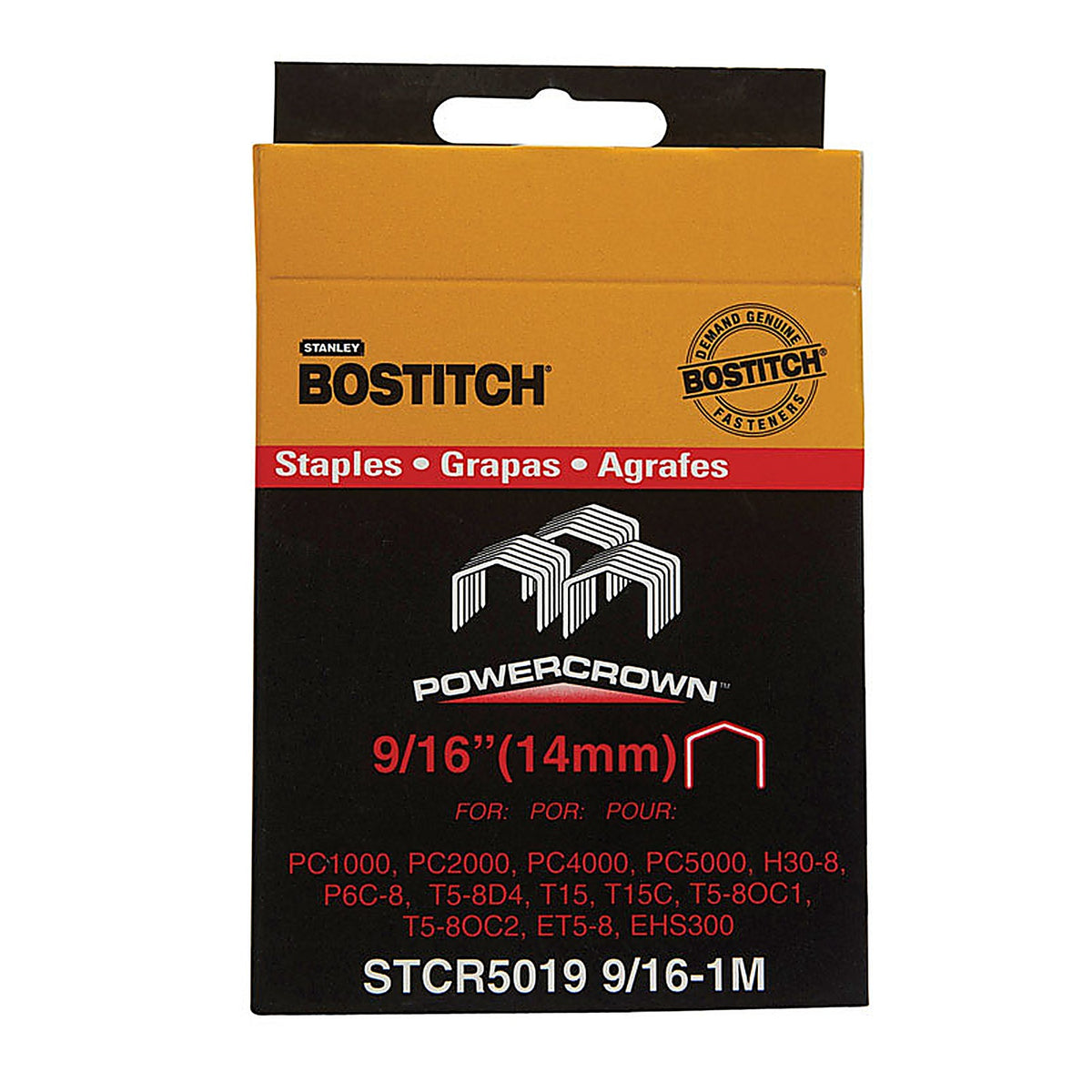 Bostitch - STCR50199/16-1 - Stcr-Style 7/16 In. W X 9/16 In. L 18 Ga. Power Crown Staples 1000 Pack