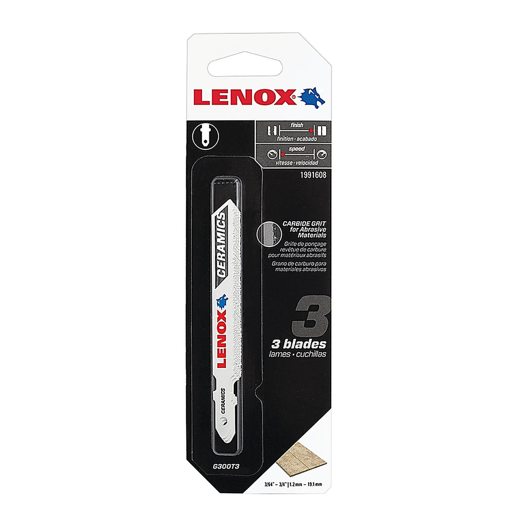 Lenox 1991608 3-1/2 in. Carbide Grit T-Shank Jig Saw Blade 3/Pack